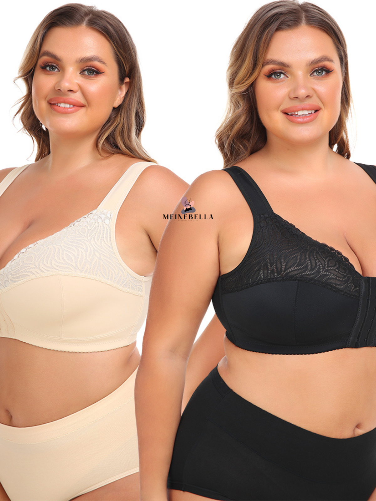 Meinebella™ Frontverschluss BH mit Spitze Ohne Bügel