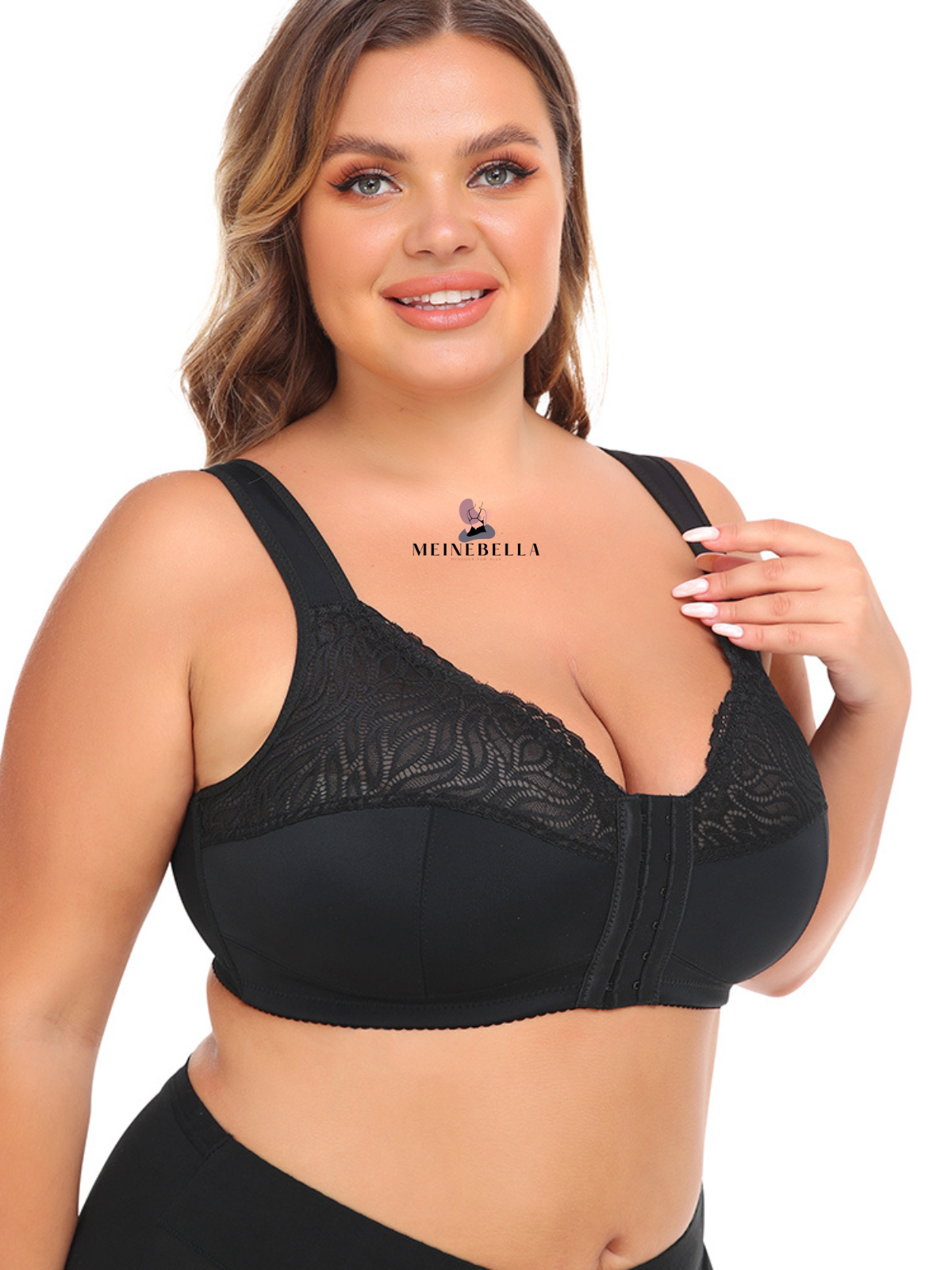 Meinebella™ Frontverschluss BH mit Spitze Ohne Bügel