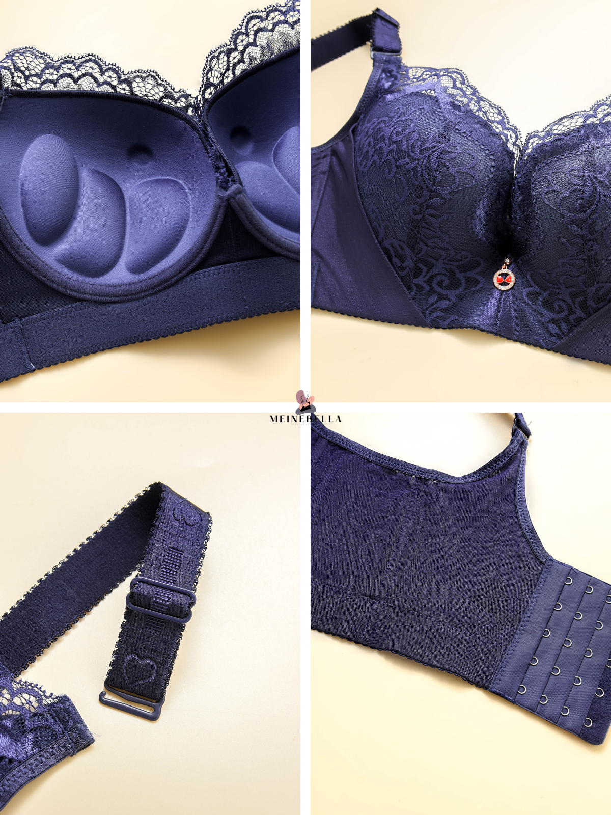 Meinebella™ Push-Up BH mit Spitze Extrafarben