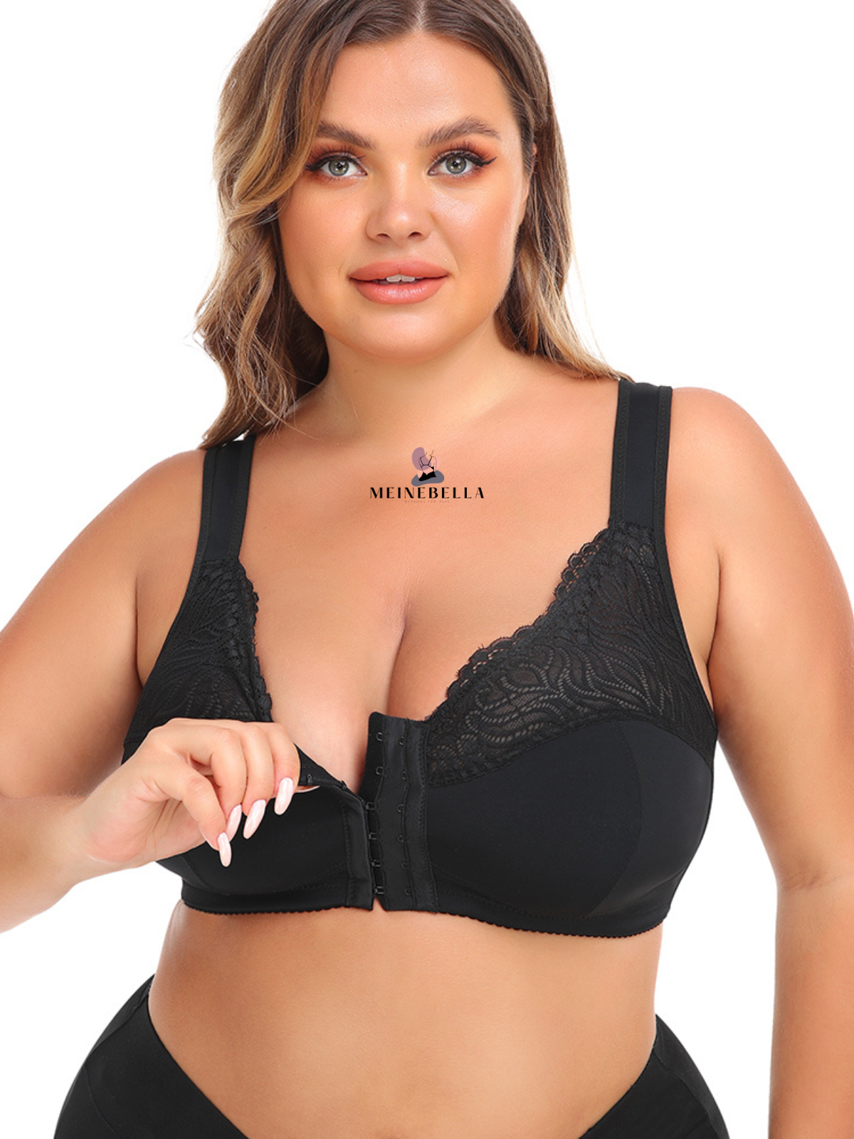 Meinebella™ Frontverschluss BH mit Spitze Ohne Bügel